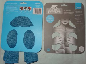 D Creative Cool Touch Kühlendes Tuch hellblau 100x30 Cooling Towel f Sport heiße Tage unbenutzt Orig