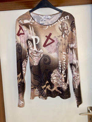 JOY Damen Shirt Gr. 36 38 stretchig langarm mit Muster Bild 2