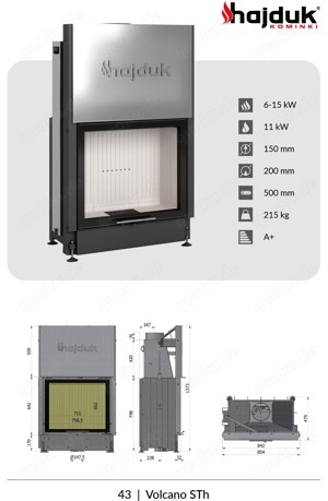 Kamin  Fassade STILKAMIN Schwarz Kamineinsatz Volcano STh 11KW Neu Hajduk LDF-Kamine Bild 4