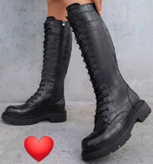 ZARA Hohe Schnürstiefel Plateaustiefel 38-38,5