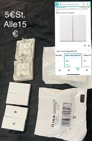 Gira Rahmen Wippen schalter Dimmer zwisschne rahmen Raile elekrosachn  Bild 7