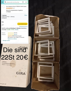 Gira Rahmen Wippen schalter Dimmer zwisschne rahmen Raile elekrosachn  Bild 2