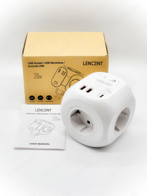 4fach Schuko Adapter Steckdosenwürfel inkl. 3er USB Ladegerät Neu