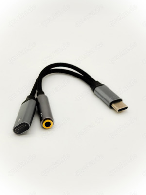 2in1 USB C Kopfhörer Adapter Klinke AUX & Ladenschluss Neu