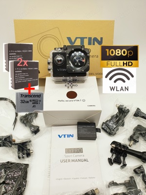 Wifi WLAN Action Cam Kamera 1080P 12MP FullHD inkl. 32GB SD Karte Neu