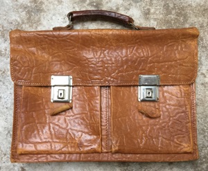 50er Jahr Ledertasche, Schultasche, Tornister, Ranzen (25)