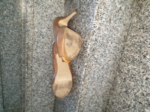 Braune Leder Peeptoes Gr 40 getragen Bild 4