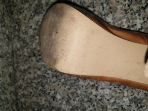 Braune Leder Peeptoes Gr 40 getragen Bild 3