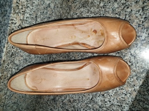 Braune Leder Peeptoes Gr 40 getragen Bild 5
