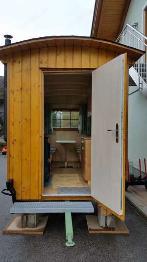 Bauwagen, Baucontainer, Bürocontainer, Gartenhütte fahrbar, Verkaufswagen, Ausschankwagen, Markthütt Bild 4