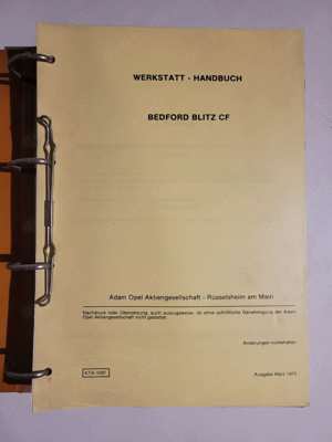 Werkstatthandbuch OPEL BEDFORD BLITZ CF97 1 H Bild 3