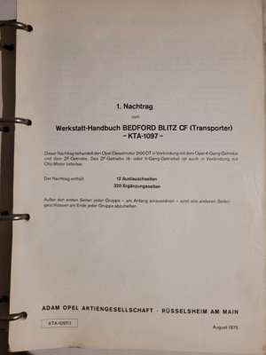 Werkstatthandbuch OPEL BEDFORD BLITZ CF97 1 H Bild 4