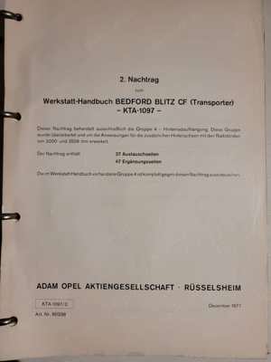 Werkstatthandbuch OPEL BEDFORD BLITZ CF97 1 H Bild 5