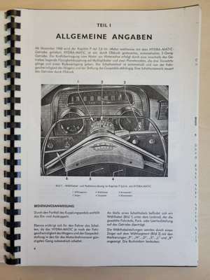 KOPIE des originalen OPEL Werkstatthandbuch Hydra-Matic für OPEL Kapitän P 2,6 Liter Baujahr 1959 -  Bild 5