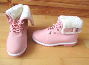 Neue durchgehend gefütterte rosa Stiefel Gr.39