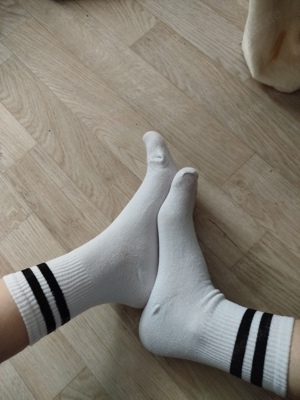 Getragene Socken weiß