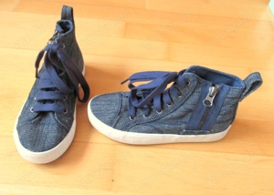 Neue blaue etwas höhere Stoffschuhe mit Reißverschluß Geox Gr 30