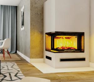 Kaminbausatz IMPERIAL EXTRA s Volcano 2LTh-S 11KW Kamin Panorama L-Kamin Ofen Hajduk LDF-Kamine