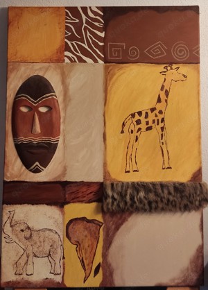 Einzelstück, Keilrahmenbild Afrika, Handarbeit, 70x40cm