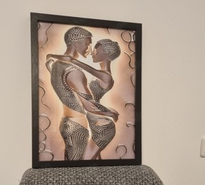 Ein Liebespaar der Moderne, ein Kunstdruck auf Leinwand gerahmt Bild 4