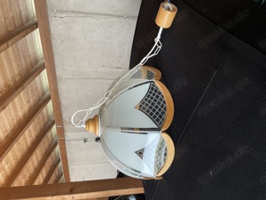 Lampe Glas Holz 3 X E 27 Bild 2