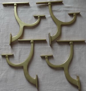 D Regalhalter 4 Stk. Metall messingfarben Wandhalterung für 2 Ablagemöglichkeiten für die Bar alt 
