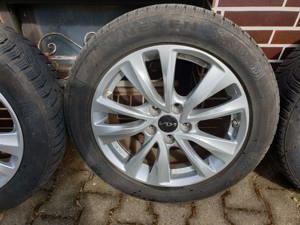  215 55 R17 98V,  4 Winterreifen auf Alufelgen, 7mm Profil, 2 Winter gefahren