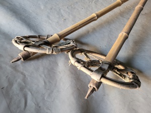 Antike Holz Ski Stöcke Bild 2