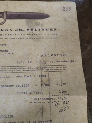 Sehr alte Rechnung von Anton Wingen Fundzustand  Bild 6