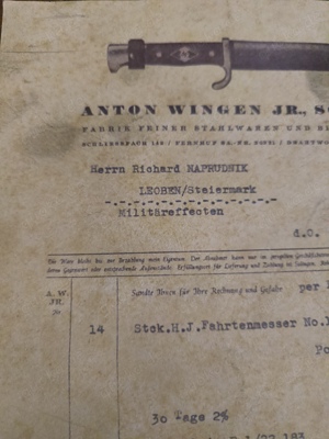 Sehr alte Rechnung von Anton Wingen Fundzustand  Bild 4