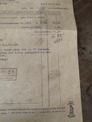 Sehr alte Rechnung von Anton Wingen Fundzustand  Bild 7