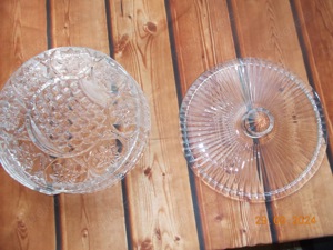 Schwere Glas- Bonboniere m. Deckel, Durchm. 25 cm von Waltherglas Bild 3
