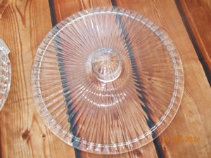 Schwere Glas- Bonboniere m. Deckel, Durchm. 25 cm von Waltherglas Bild 5