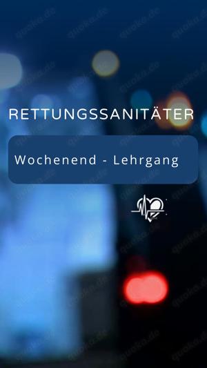 Rettungssanitäter Wochenend - Lehrgang 07 Dezember 2024   16 März 2025