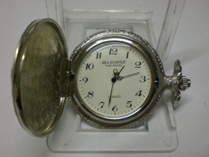 Sehr schöne Taschenuhr, Savonette, Neusilber, Quarz, um 1990, läuft