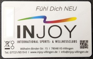 Guthaben Karte Fitness Studio Injoy Villingen + 100 Eur geschenkt