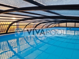 Poolüberdachung Elegant 7,58 m ANTHRAZIT Cover clear Abdeckung Vivapool