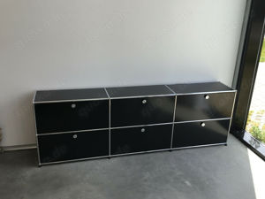 USM Haller Sideboard in Schwarz 6 Klappen