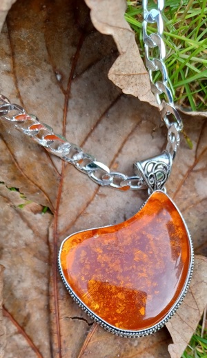 Bernsteinkette 925 Silber