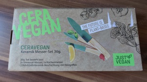 3tlg. Keramik-Messerset JUST VEGAN von Cera Vegan