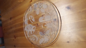 Gebäckteller Weihnachtsgebäck aus Glas, fein satiniert