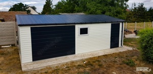 Garage 8x6m, Garage mit Hauswirtschaftsraum, Blechgarage,