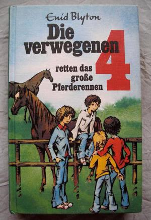 Enid Blyton Die verwegenen 4 retten das große Pferderennen, mit Bestellkarte