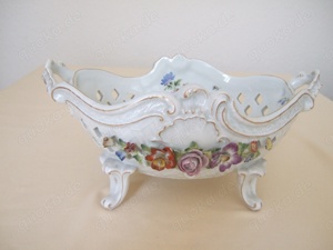 Antike Porzellan- Zierschale, Handmalerei, ca. 90 Jahre alt, Porzellanmanufaktur Schierholz, Plaue