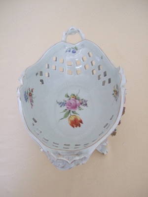 Antike Porzellan- Zierschale, Handmalerei, ca. 90 Jahre alt, Porzellanmanufaktur Schierholz