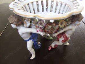 Antike Porzellan-Zierschale, Handmalerei, ca. 90 Jahre alt, Porzellanmanufaktur Schierholz, Plaue