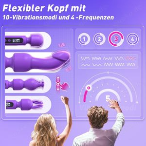 Vibratorensets für Frauen Massagestab mit 3-Anlagen, LCD Display Sex Toyset für Man Woman 10x4Modi Bild 3