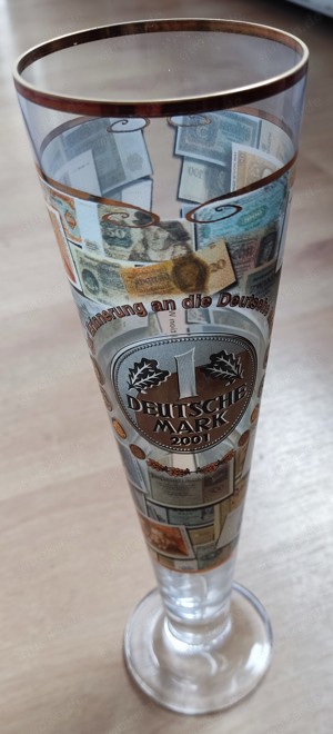 Bier Glaspokal,Set, Abschied D-Mark Einführung Euro limitiert, neu Bild 2
