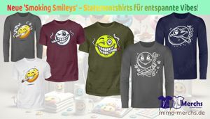 Neue 'Smoking Smileys' - Lustige Statement-Shirts 