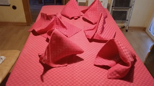  Neue Alt-Rosa Stoff Kaffeedecke 120x160  mit 6x 40x40 Platzgedecke 